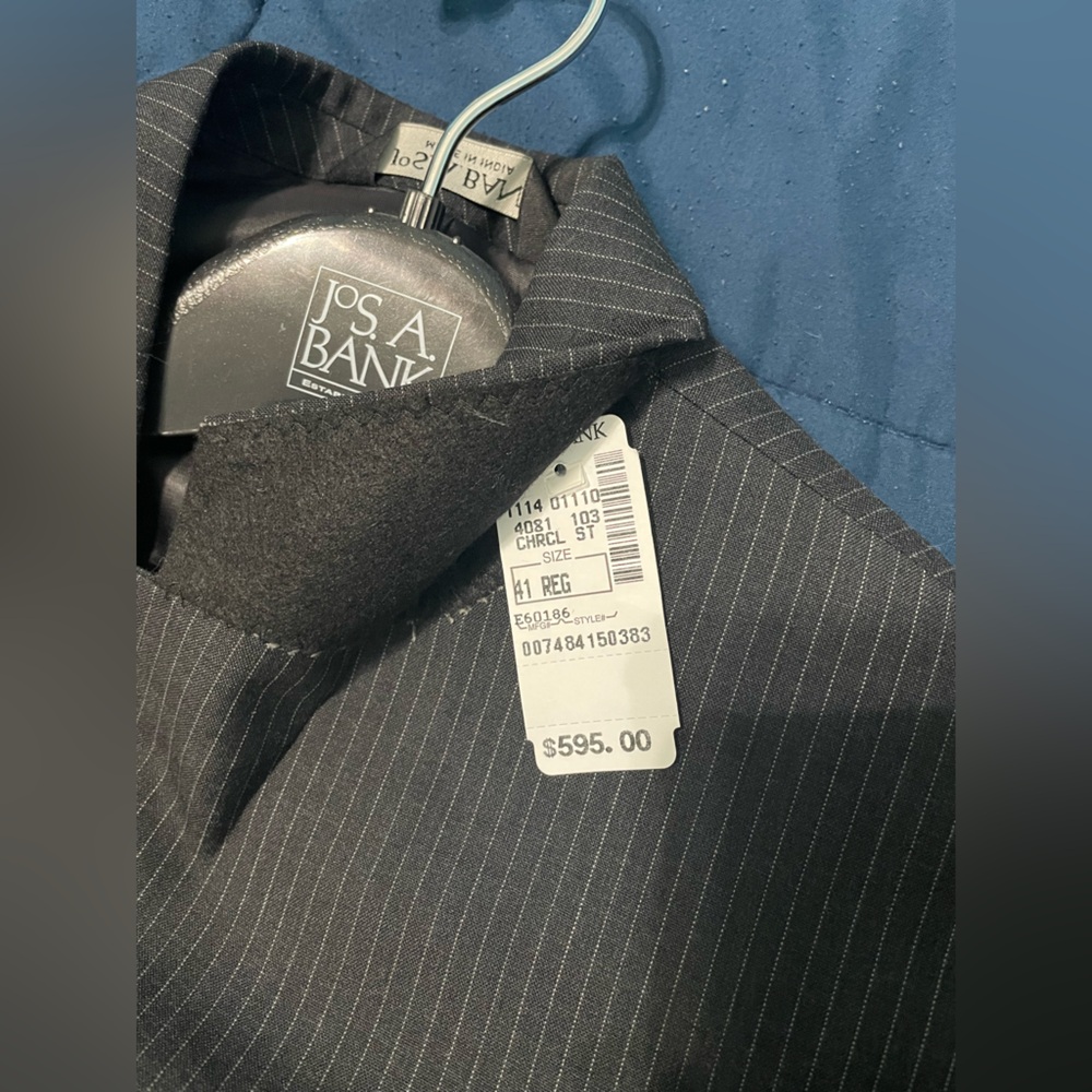 Jos. A. Bank Charcoal Pinstripe Men's Suit